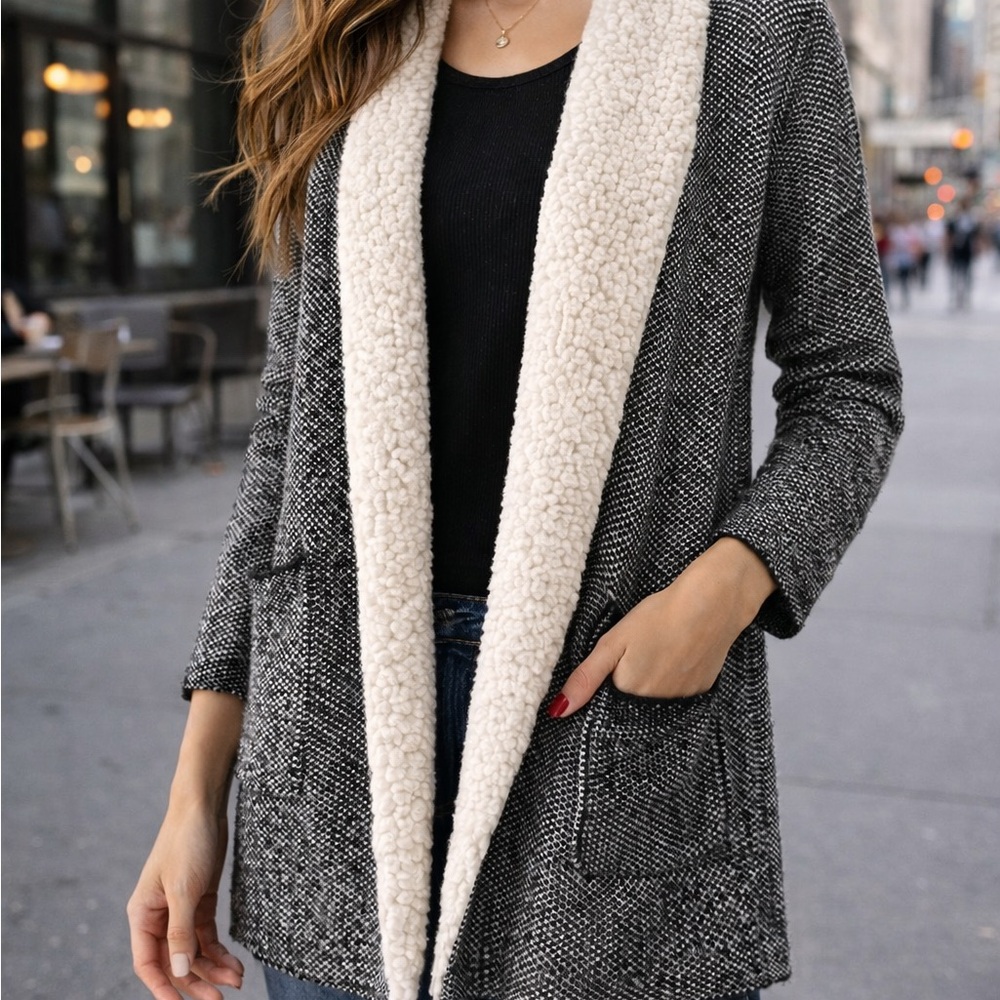Style & Co. Black and Cream Cardigan Sweater